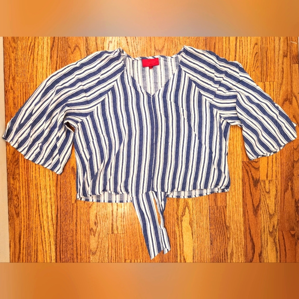 Jennifer Lopez XXL Striped Tye Front Top